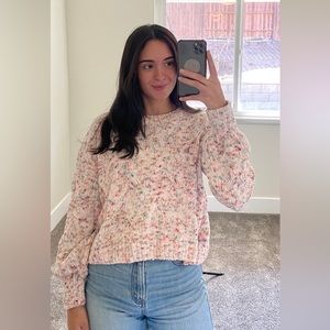 Pink Rose Long Sleeve Knitted Sweater